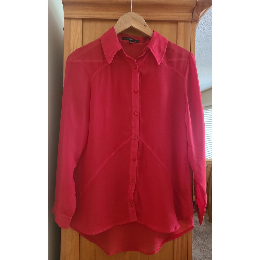 Sheer Button Down Blouse